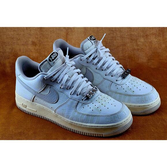 Nike Air Force 1 07 PRM Toll Free 1-800 White Grey CJ1631-100 Men\'s Sz 12.5 main image 4